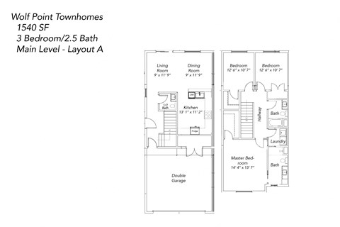 the floor plan of the villas at wolf point townhomes
